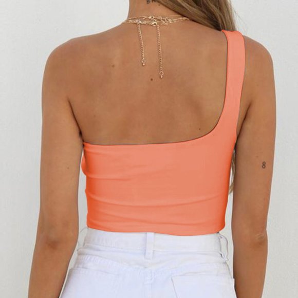 Women Summer Top One Shoulder - Picture 2 of 4